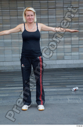 Whole Body Woman T poses White Sports Average Standing Street photo references